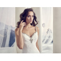 Spaghetti Strap Lace Wedding Dress with Open Back